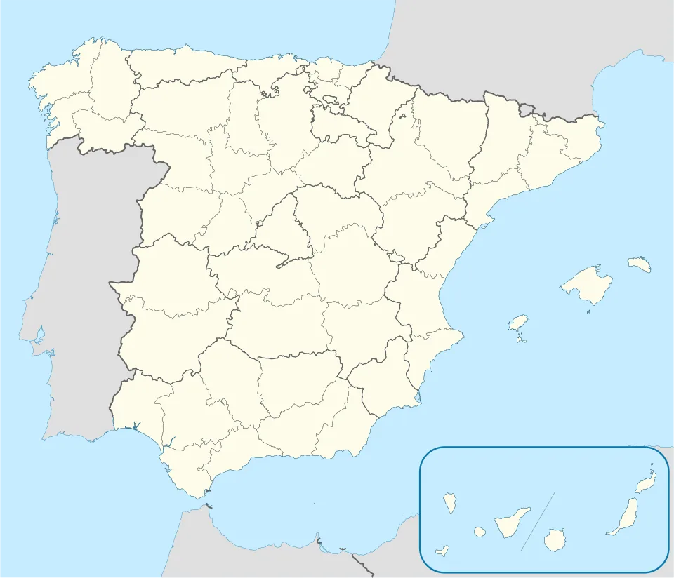 Mapa completo de Espanha com províncias, Baleares e Canárias